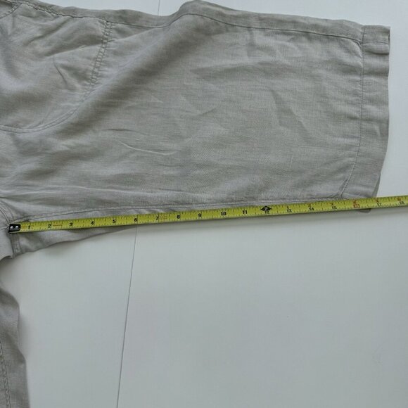 Tristan 100% Linen Capri Pants size medium drawstring waist - Picture 3 of 9